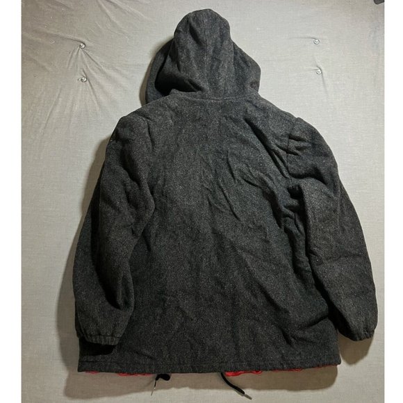 Authentic Mackintosh Vest‎ Coat Women's XL Gray Wool Red Lined Hooded  Jacket. - Picture 5 of 8